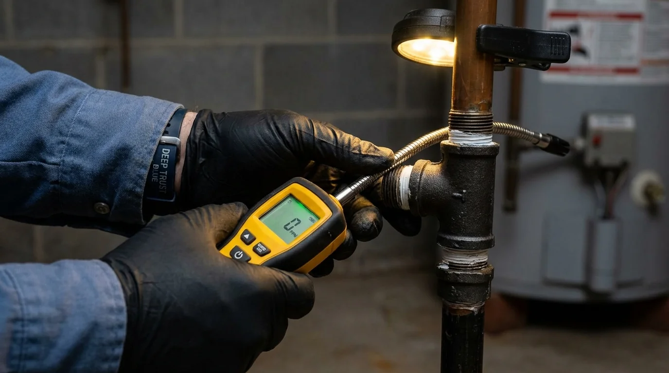 Gas leak detection with electronic sniffer by Johns Plumbing LLC in Paso Robles