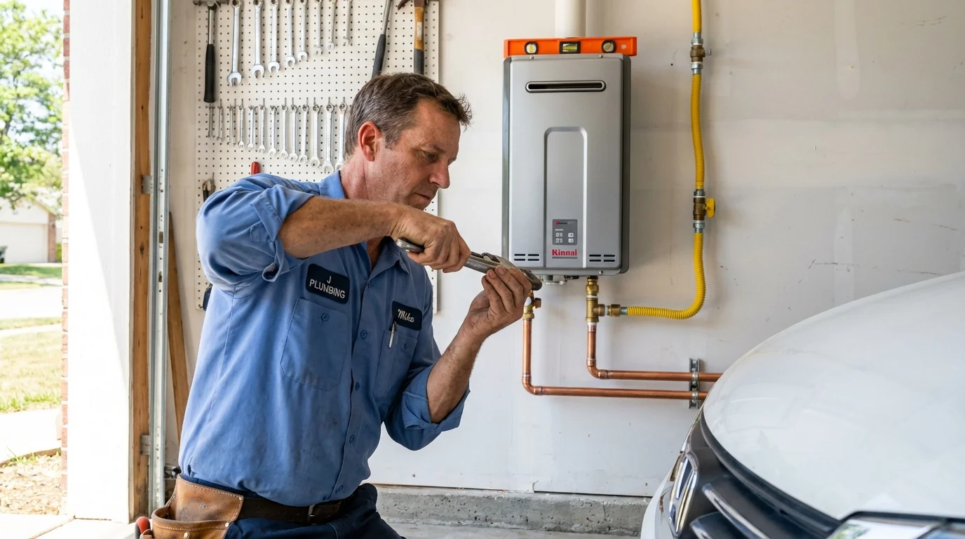 Tankless water heater installation by a Johns Plumbing LLC plumber in Paso Robles